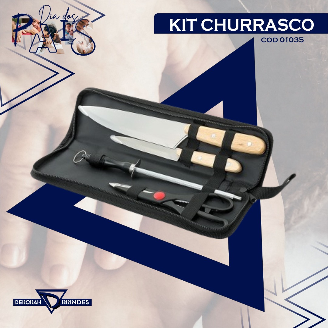  Kit Churrasco 4 Peças 01035 