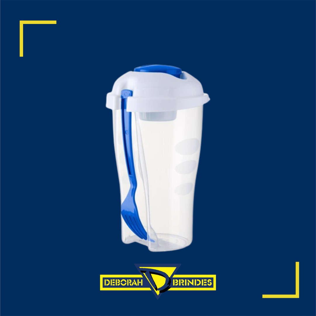 Copo Salada 850ml com Garfo e Suporte para Molho 13719