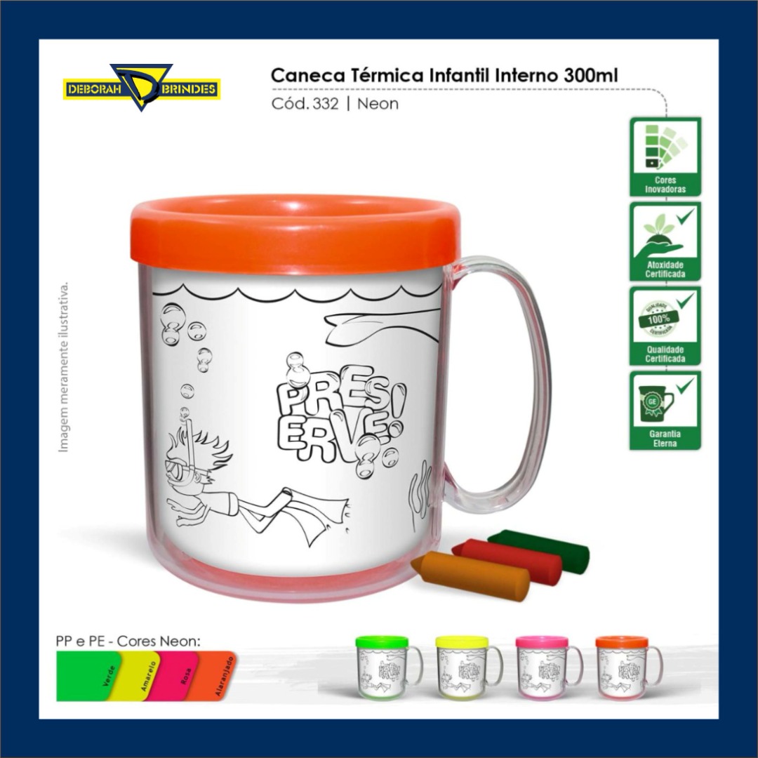 Caneca Térmica Infantil 300mL Refil 332PB