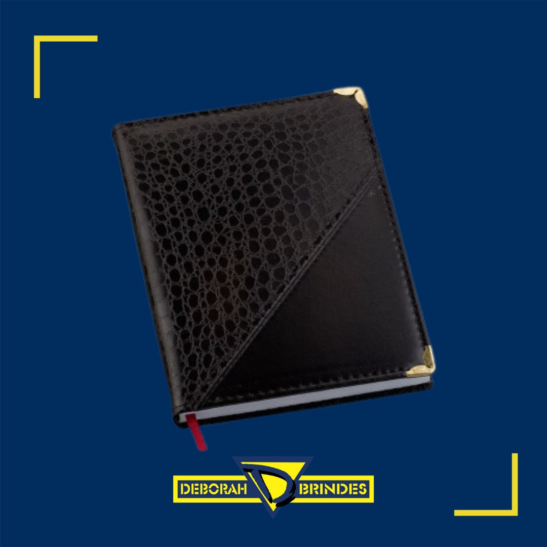  Agenda Croco Diagonal Preta 110L