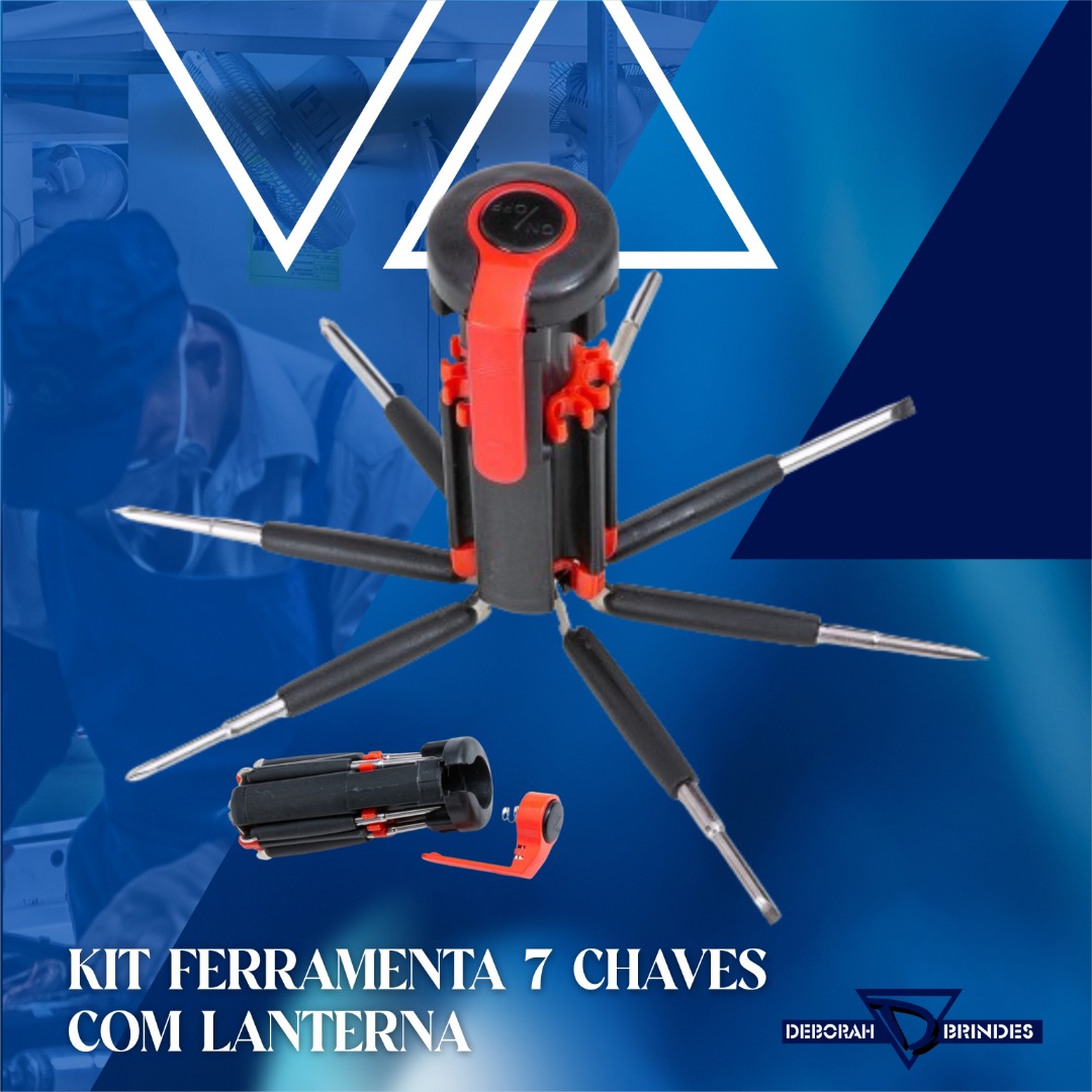 Kit Ferramenta 7 Chaves com Lanterna - 18514