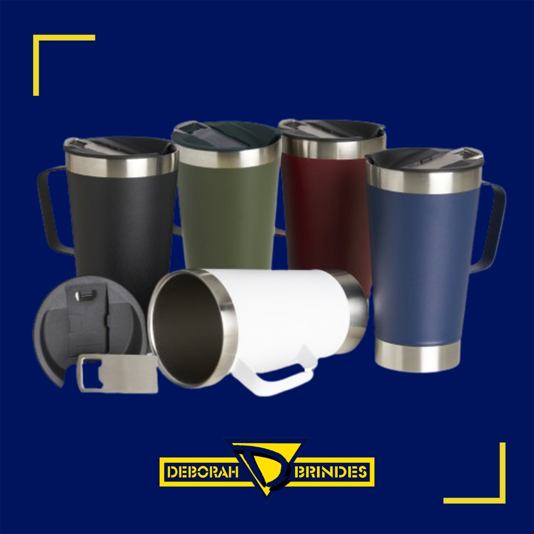 Caneca Térmica Inox com Abridor 500ml - 04082L