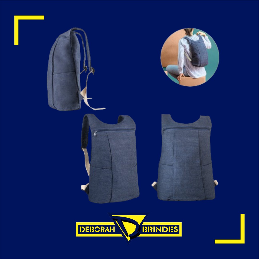 Mochila casual em denim reciclado 92094